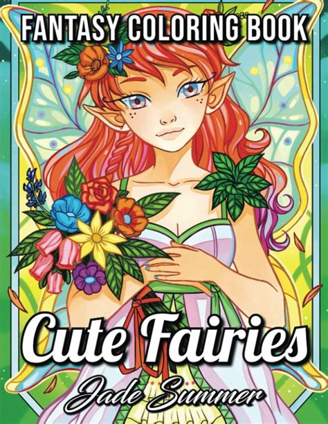 Cute Faires Fantasy Coloring Book Jade Summer Kleurboek Voor