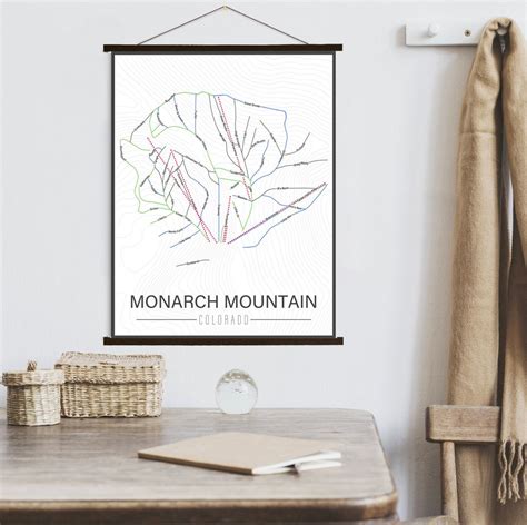 Monarch Mountain Colorado Ski Trail Map Hanging Canvas of Monarch ...