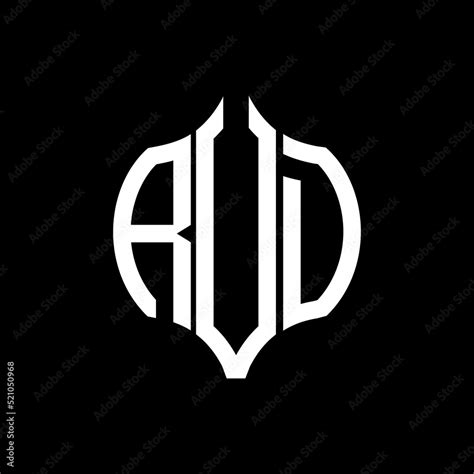 rvd letter logo rvd  black background vector image rvd monogram