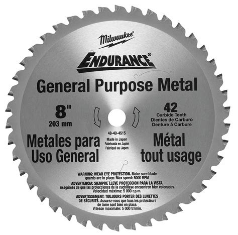 Milwaukee Circular Saw Blade Ferrous Metals Steel Materials Cut 8 In Blade Dia 5 8 In Arbor