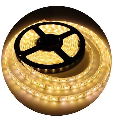 Tira Led 2835 Rollo 5 Metros Calido 12v Exterior Siliconada Color De La