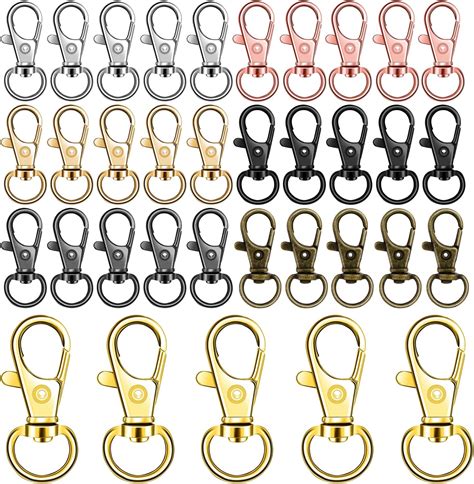 Anezus 100Pcs Key Chain Clip Hooks Swivel Lanyard Snap Hook Keychain