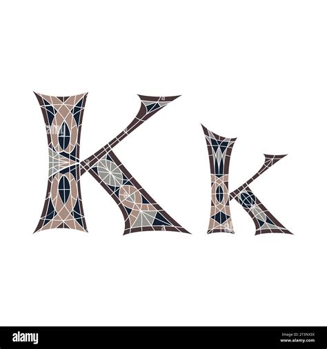 Low Poly Letter K In Brown Mosaic Polygon Vector Image Stock Vector