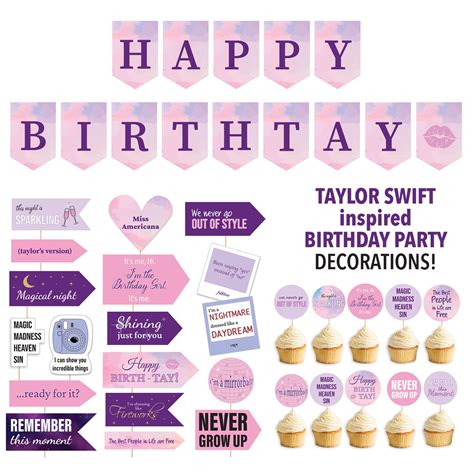 Taylor Swift Birthday Party Decorations Swiftie Party Pack Bday Girl