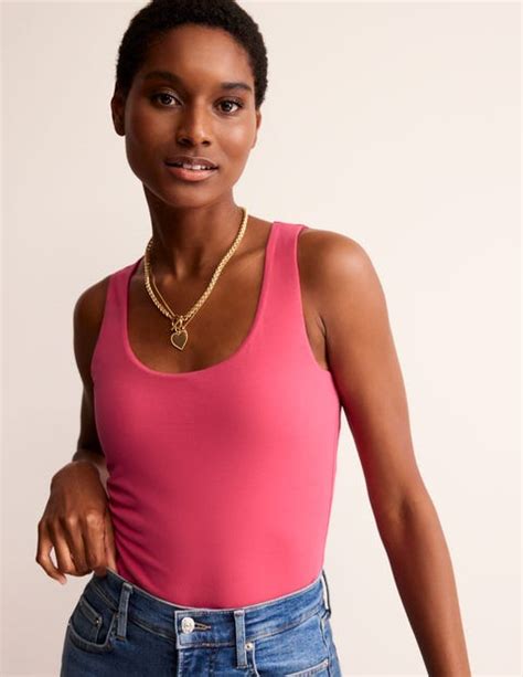 Double Layer Scoop Neck Vest Rethink Pink Boden Au