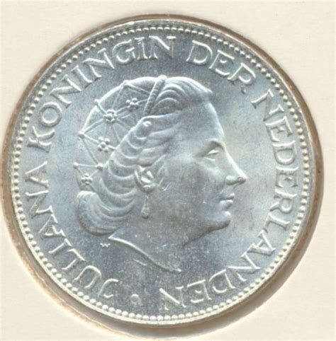 Nederland 2 5 Gulden 1959 Juliana Zilver