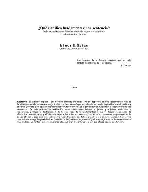 QUE Significa Fundamentar UNA Sentencia Minor Derecho Consitucional