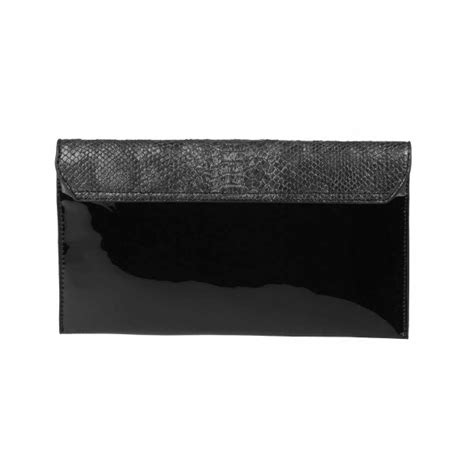 DAMEN ABENDTASCHE CLUTCH POCHETTE Umschlag Tasche Reptilprägung Ketten