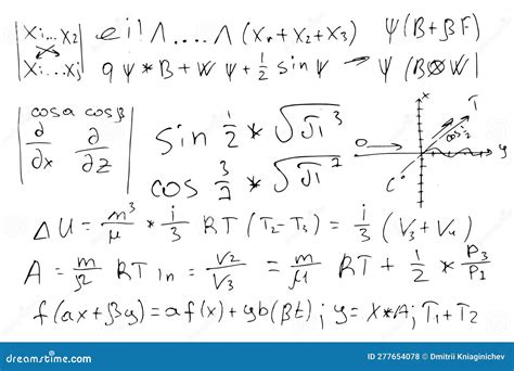 Mathematical Scientific Formulas And Expressions Educational Vector