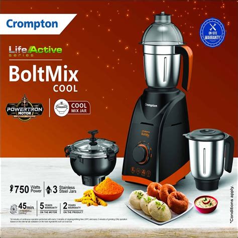 Crompton Boltmix Cool W Mixer Grinder With Jars Lalithatraders