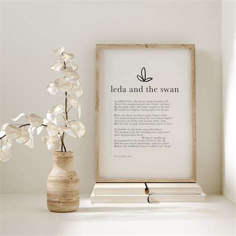 W B Yeats Print Leda And The Swan Poem Yeats Quote Yeats Etsy