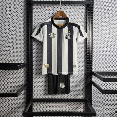 Kit Camisa Santos Infantil Ii Torcedor Umbro Branco Preto