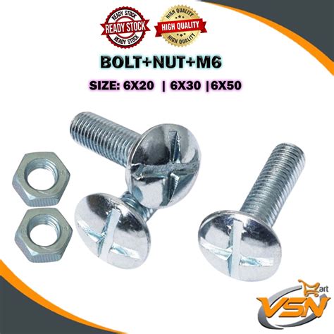 M Stainless Steel Hex Mushroom Head Roofing Bolt And Nut Screw Mm