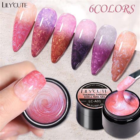 Lilycute Ml Thermal Shell Thread Gel Nail Polish Laser Temperature