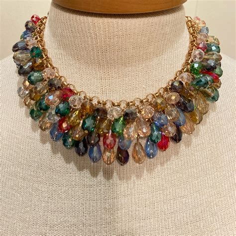 Briolette Round Crystal Multi Color Necklace Gem