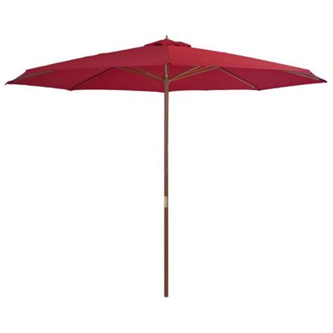 Sombrilla De Jardín Parasol Terraza Con Palo De Madera 350 Cm Burdeos