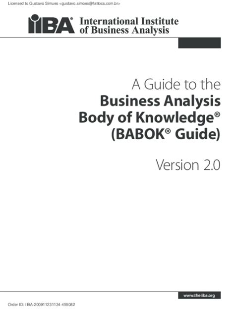 key notes  business analysis body  knowledge babok guide