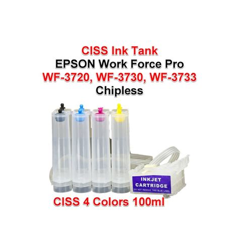 Ciss Chipless Ink For Epson Workforce Pro Wf 3720 Wf 3730 Etsy