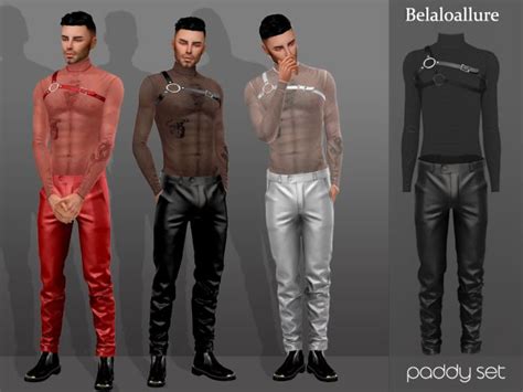 Belaloallure Paddy Set Sims Men Clothing Sims Male Clothes Sims