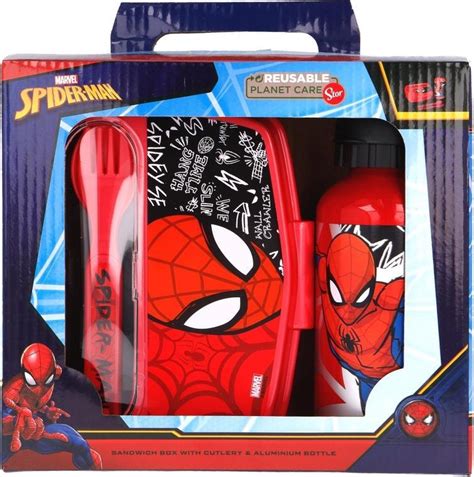 Spiderman Lunchset Broodtrommel Beker Vork En Lepel Spider Man