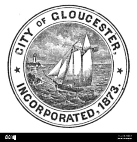 Seal Of Gloucester Massachusetts 1882 Stock Photo Alamy