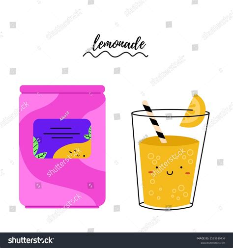 Cute Lemonade Glass Bottle Lemonade Vector Stock Vector Royalty Free