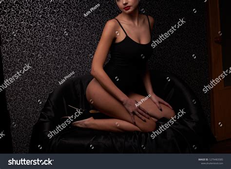 Sexy Brunette Black Body Posing Indoors Stock Photo 1279483585 Shutterstock