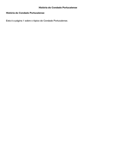 História Do Condado Portucalense Pdf