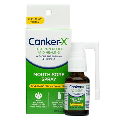 Canker X Mouth Sore Spray Oral Pain Relief From Canker Sores Mouth