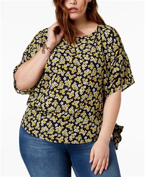 Michael Kors Plus Size Side Tie Top Macys