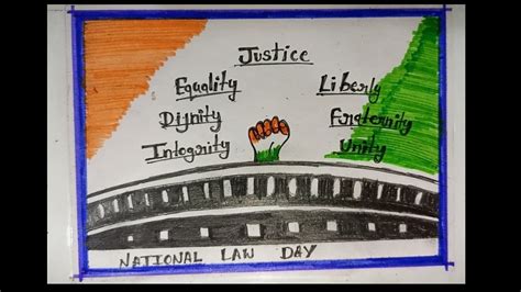 National Constitution Day Drawing Samvidhan Diwas Poster National Law