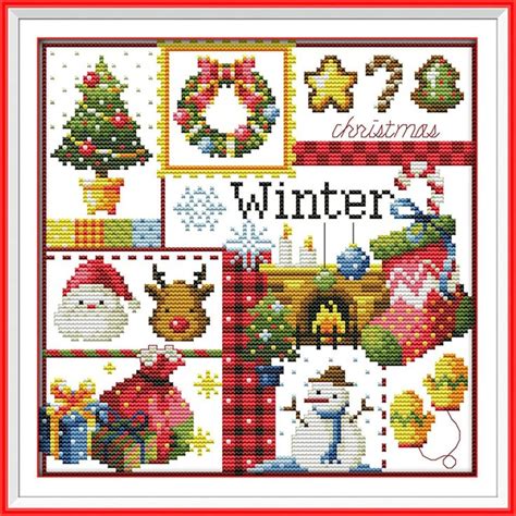 Awesocrafts Cross Stitch Kits Four Seasons Of Winter Easy Patterns