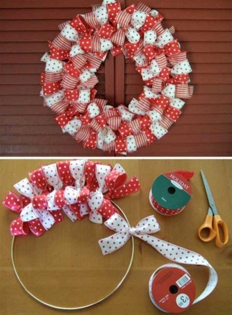 45 Diy Ribbon Ornament For Christmas Godiygocom Christmas Wreaths Diy Inexpensive Diy