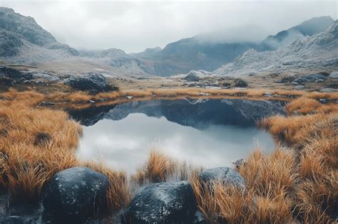 Steaming Hot Water Ponds And Mud Pots In Geothermal Region Premium AI Generated Vector