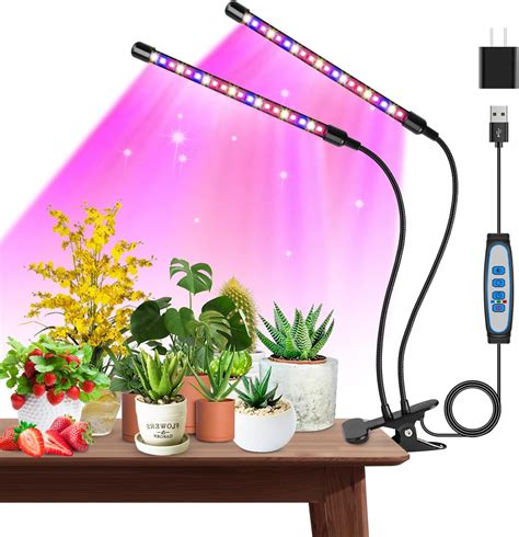 Garpsen Lampes de croissance pour plantes d intérieur 2 têtes lumière