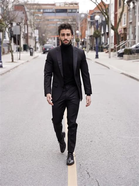 Black Blazer Combination Mens Life Style