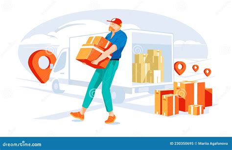 D Person Parcel Delivery Stock Illustrations 4 D Person Parcel