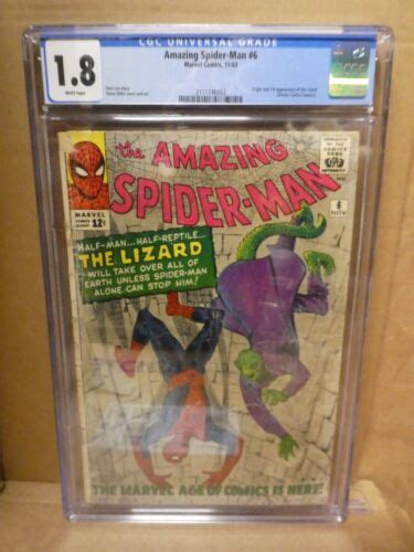 Marvel Comics Amazing Spiderman 6 CGC 1 8 1st Lizard Avengers 1963 EBay