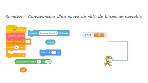 Scratch tracer un carré de côté variable YouTube