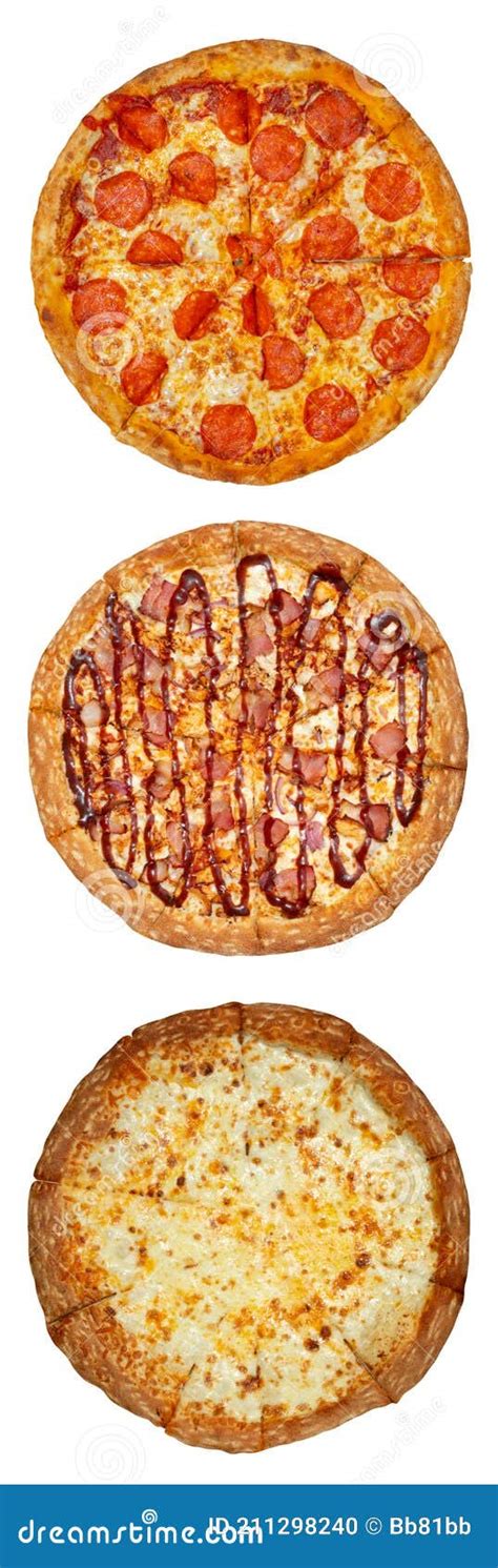 Conjunto De Deliciosas Pizzas Jugosas Foto De Archivo Imagen De