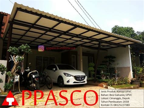 Kanopi Minimalis Cantik Keren Atap Upvc Dengan Plafon Peredam Di