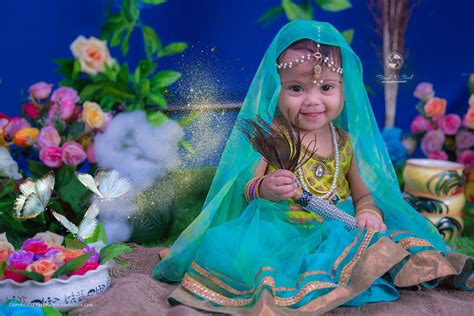 Baby Radha Photoshoot Janmashtami Photoshoot Setup Galaxy And Mudit