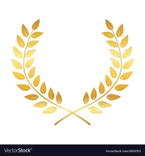 Golden Award Laurel Wreath Winner Leaf Label Vector Image