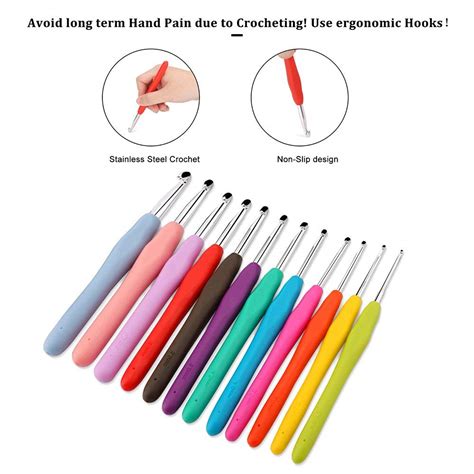 30pcs Crochet Hooks Kit Yarn Knitting Needles Sewing Tools Grip Set With Bag