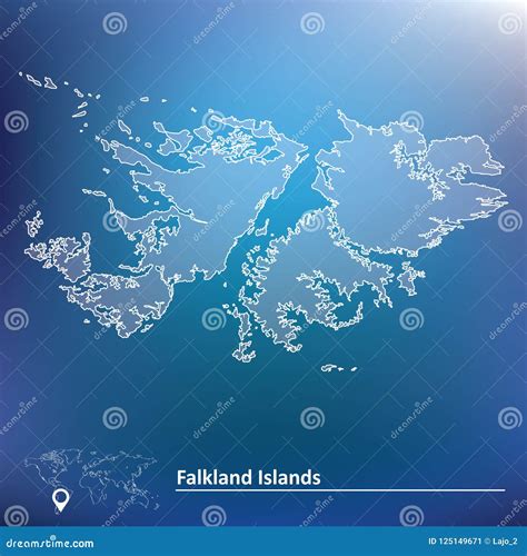 Map of Falkland Islands stock vector. Illustration of province - 125149671