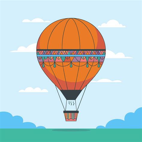 Hot Air Balloon Illustration Hot Air Balloon From Travel Series