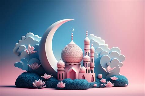 Premium Photo | Wallpaper ramadhan illustration 3D color islamic month ...