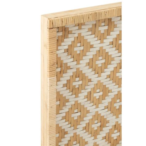 J Line Plateau Carre Motifs Rotin Naturel Blanc Woodycosy