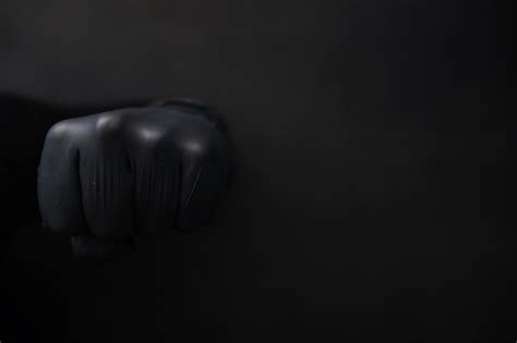 Premium Photo Background Of Hands In Gloves Black Gloves Hand