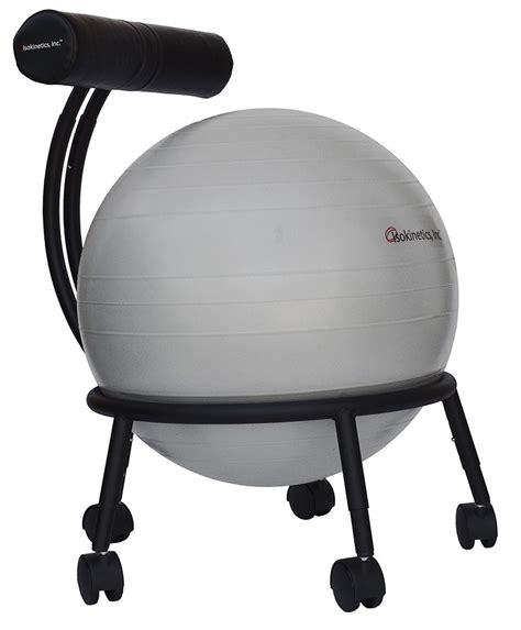 Isokinetics Inc Adjustable Exercise Balance Fitness Ball Chair Black